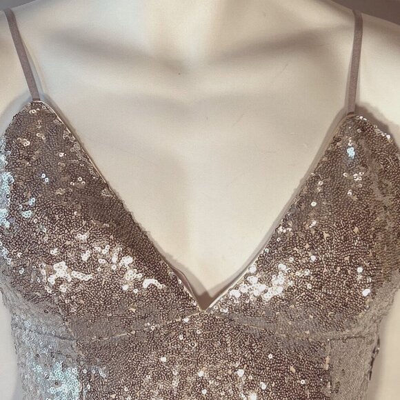 Lulus SXL Silver & Pink Ombre Sequin Slip Dress Party Cocktail Formal Sexy Prom - Picture 6 of 10